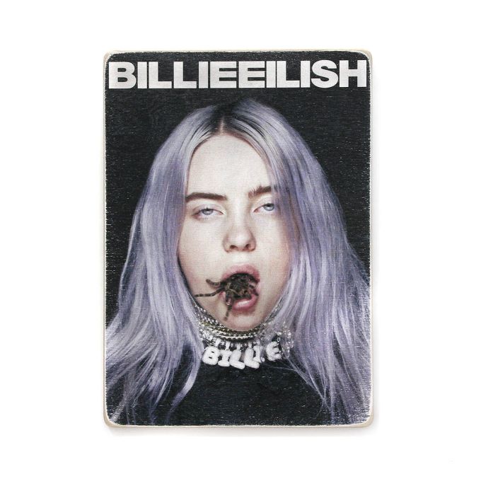 Дерев'яний постер "Billie Eilish with spider"