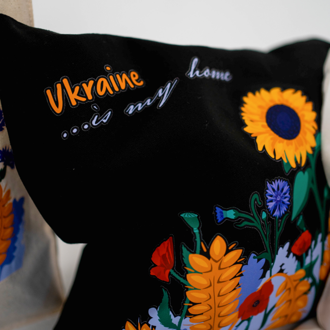 Шопер Maliunky Польові квіти (чорний)