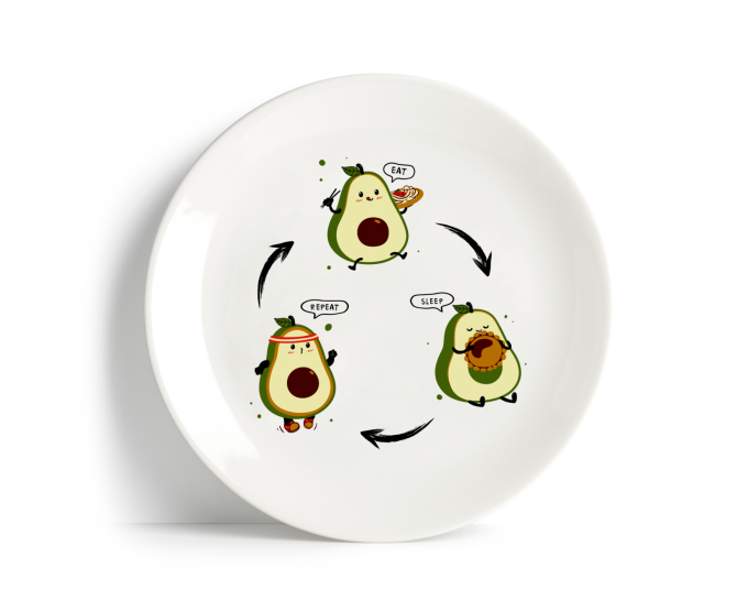 Тарілка PapaDesign "Avo Eat-Sleep-Repeat"