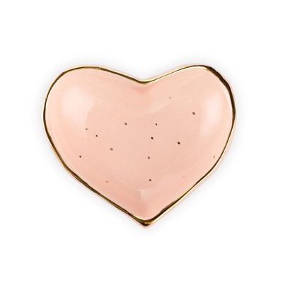 Блюдце Сердечко рожеве (золото)