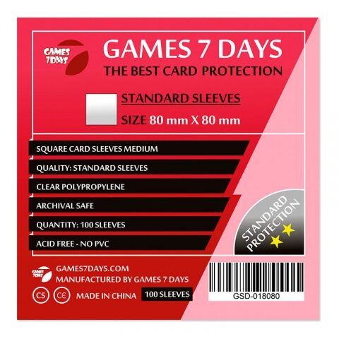 Протекторы для карт Games 7 Days 80X80 мм